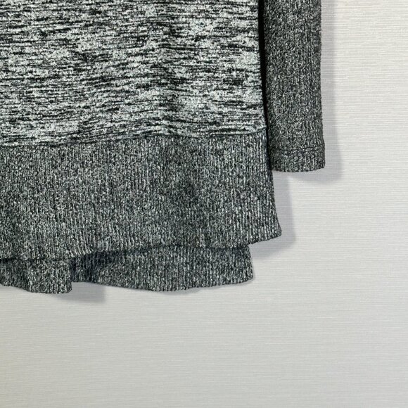 GAP Sweater Womens XS Gray Stretch Knit Turtleneck Pullover Hi Low Split Hem - Picture 3 of 8